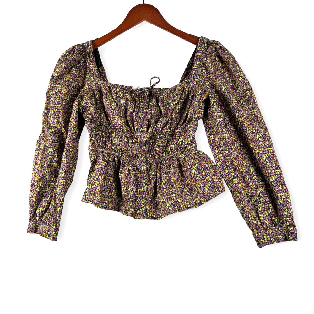 Jcrew Liberty London Womens Buzzy Izzy Tie Waist Cropped Shirt Top Sz 6